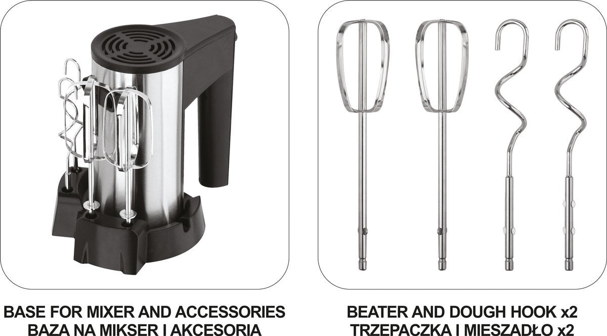 Rankinis mikseris / plakiklis | su baze | 5 greičiai | 200-250W (67781)