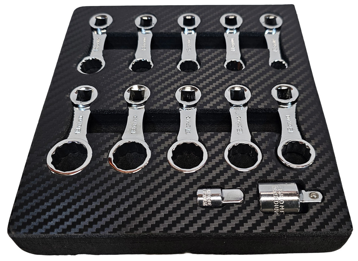 Torcinių adapterių rinkinys | 42Cr-Mo | 10 mm (3/8") | 10 - 19 mm | 12 vnt. (SK82912S)