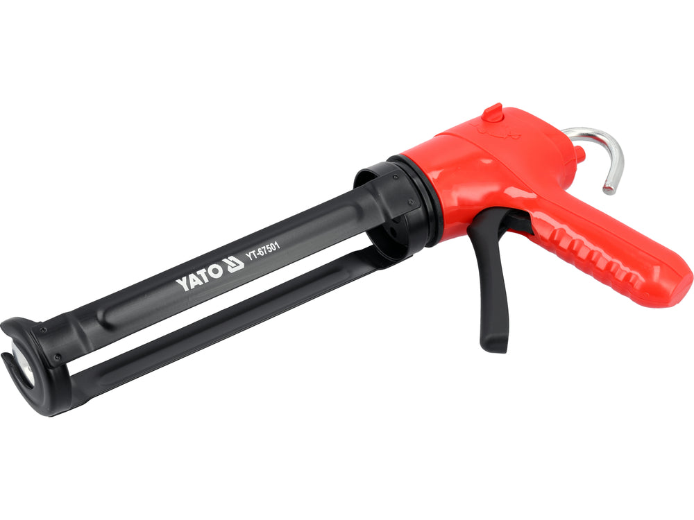 Pistoletas silikonui su srauto stabdymo vožtuvu 230 mm | 300 ml (YT-67501)