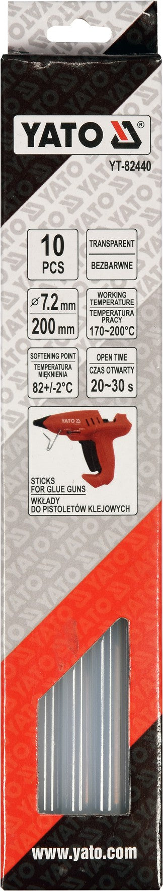 Karštų klijų lazdelės | bespalvės | 7,2X200 mm | 10 vnt. (YT-82440)