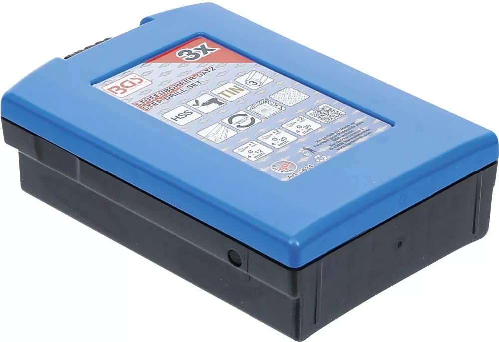 Grąžtai skylės (pa)platinimui pakopiniai | Titano nitridas | Ø 4 - 30 mm | 3 vnt. (1624)