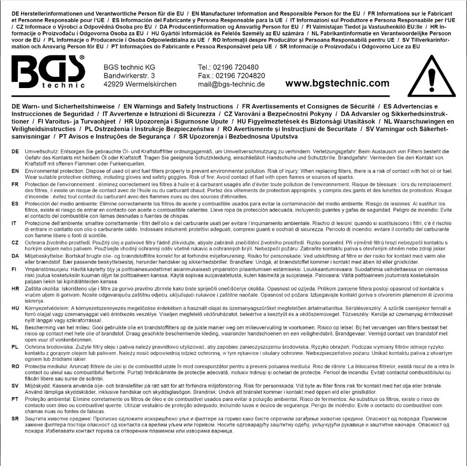 Tepalo filtro raktas | 15-kampų | Ø 108 mm | Iveco, Renault, Scania, Volvo (1019-108)