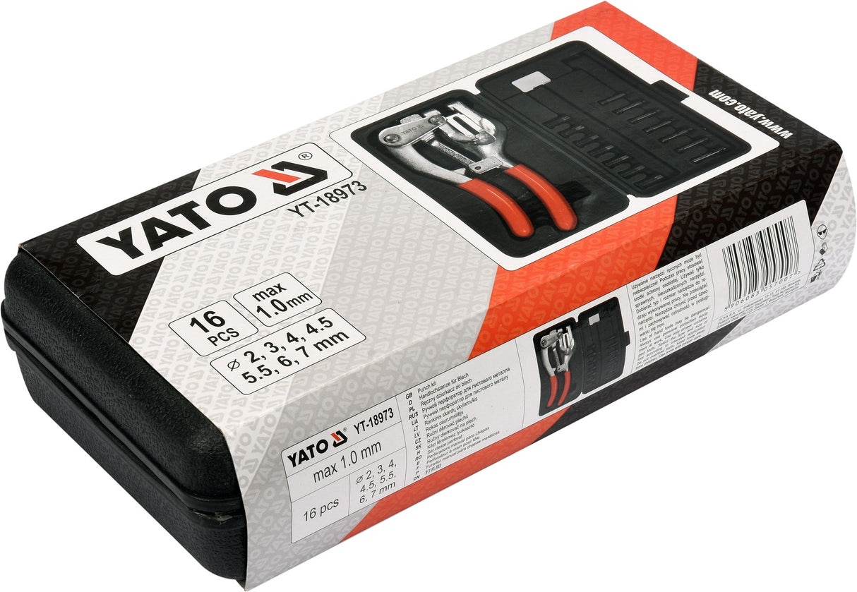 Replės skylių darymui metale | 7 dydžiai | 16 vnt. (YT-18973)