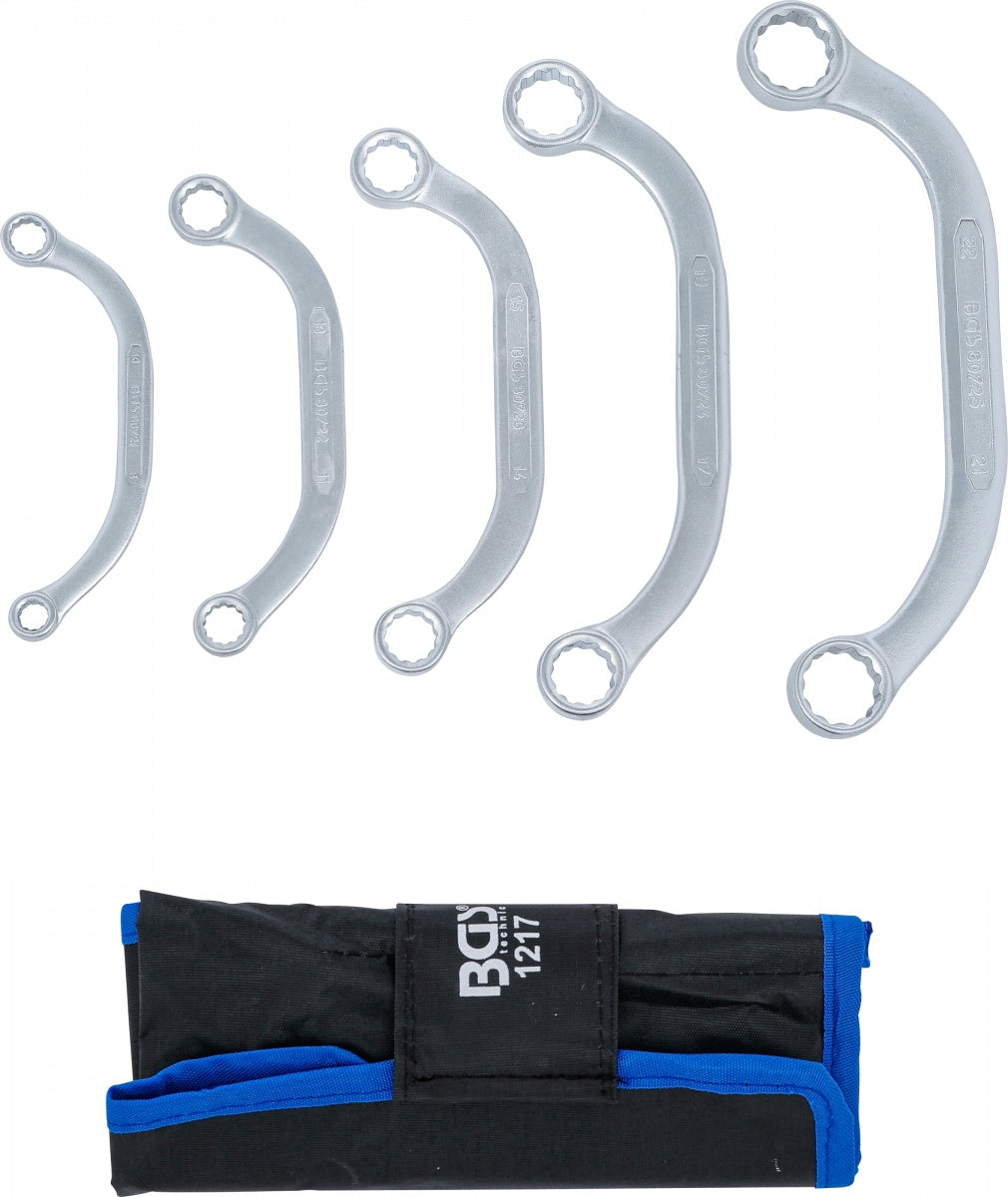 Kilpinių raktų komplektas | C pusmėnulio formos | 8x10 - 21x22 mm | 5 vnt. (1217)