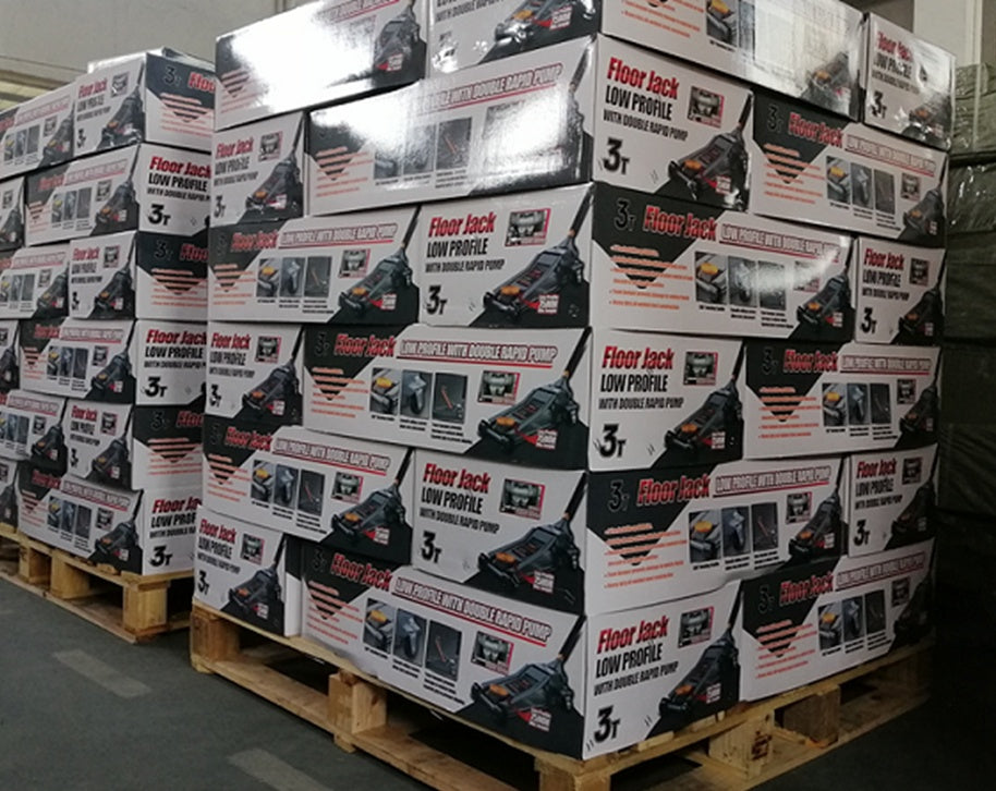 Domkratas su ratukais pažemintas | dvigubas stūmoklis | greitas kėlimas | 75- 500 mm | 3.0 t (LFJ3D)