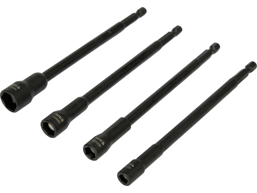 Antgaliai - galvutės magnetinės CR-V | 1/4" | 150 mm | 4 vnt | 6-13 mm (YT-04642)