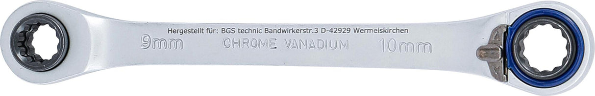 Reversinis terkšlinis raktas 4 viename | 8x9 / 10x11 mm (30809)