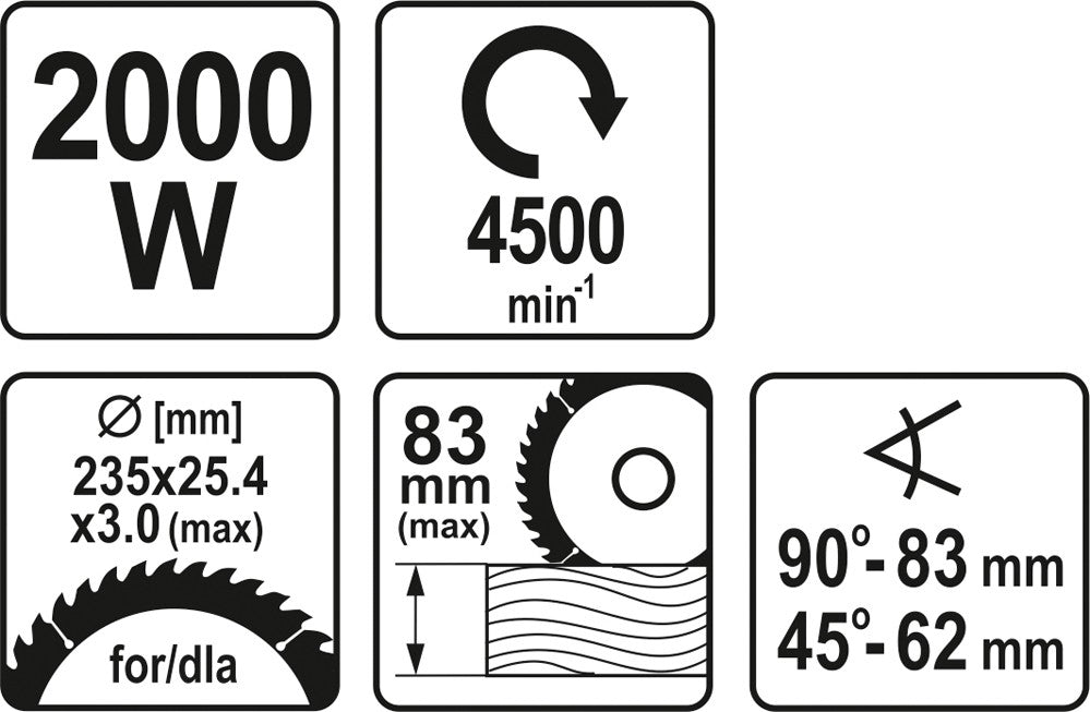 Diskinis pjūklas | 2000W | 235 mm (YT-82153)