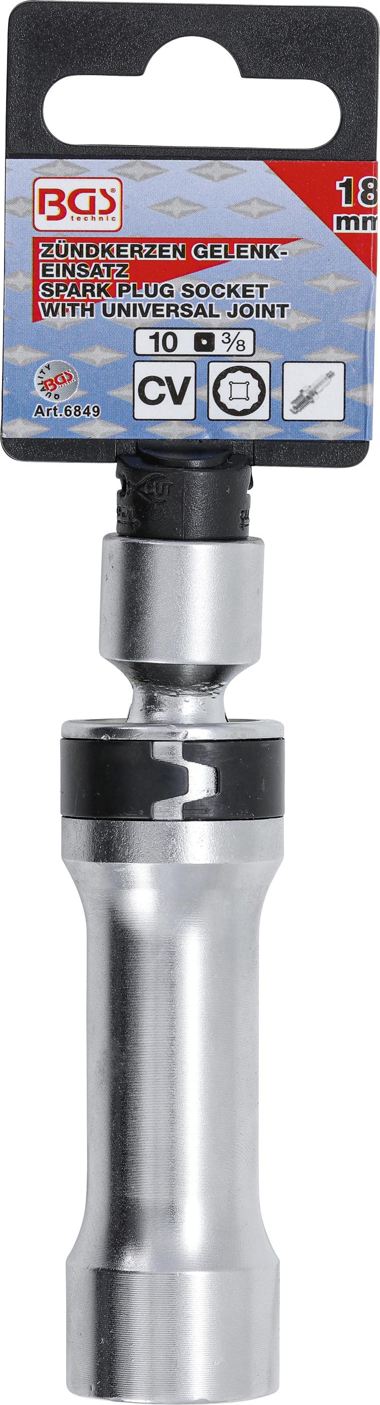 Galvutė žvakėms šarnyrinė 12 kampų | su atramine spyruokle 10 mm (3/8") | 18 mm (6849)