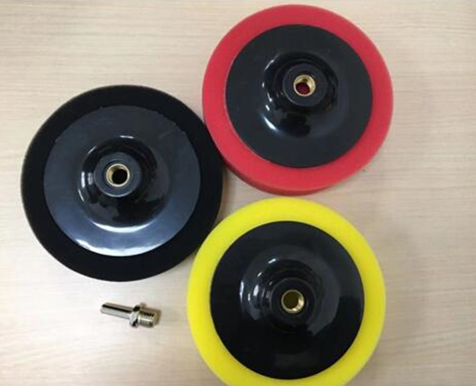 Poliravimo padų rinkinys | juodas / oranžinis / geltonas | M14 | 150 mm (CB018)