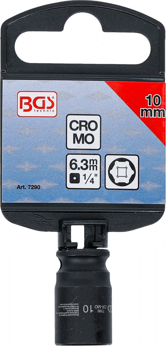 Smūginė galvutė šešiakampė | 6,3 mm (1/4") | 10 mm (7290)