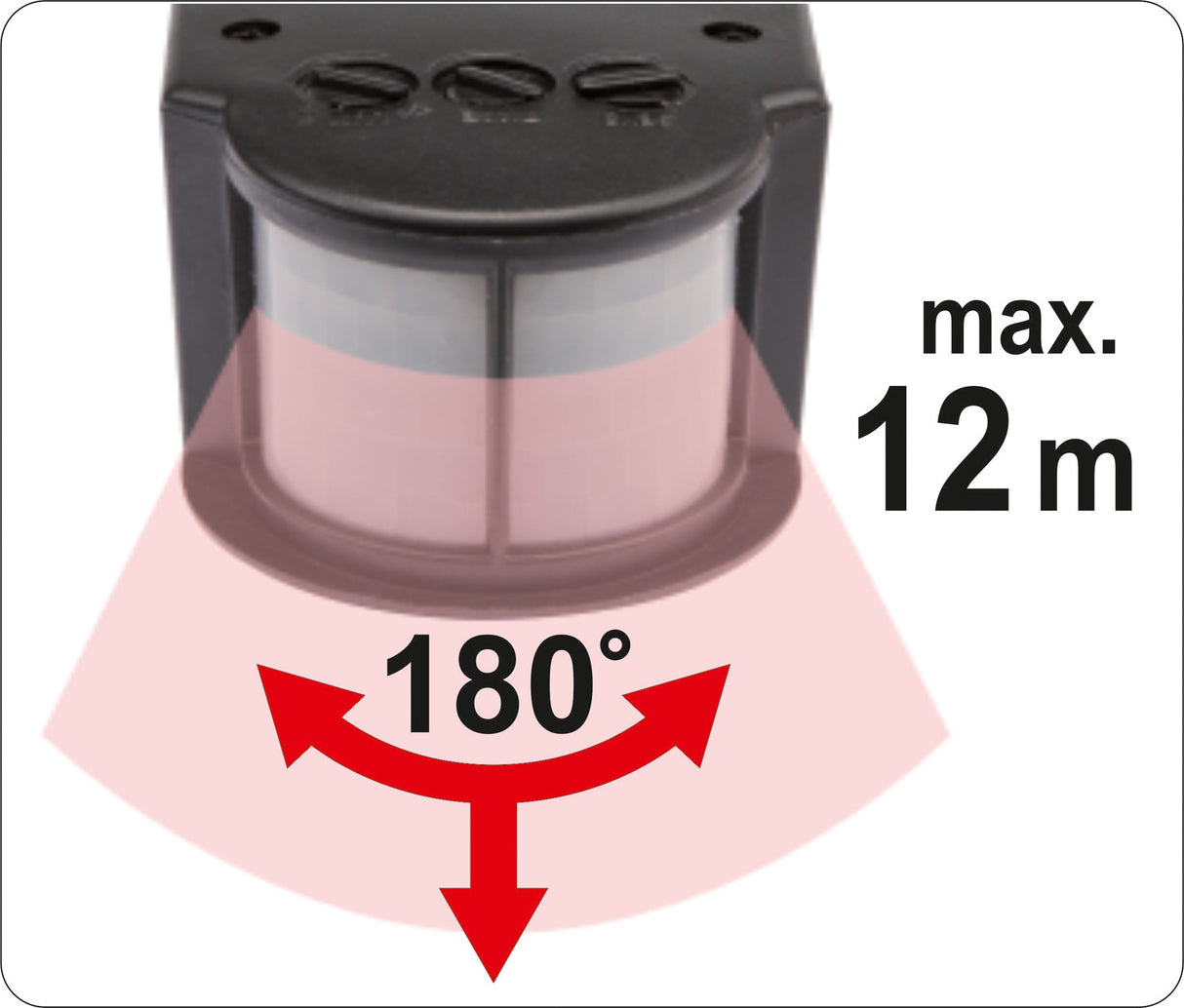 Judesio daviklis PIR IP44 juodas (83122)
