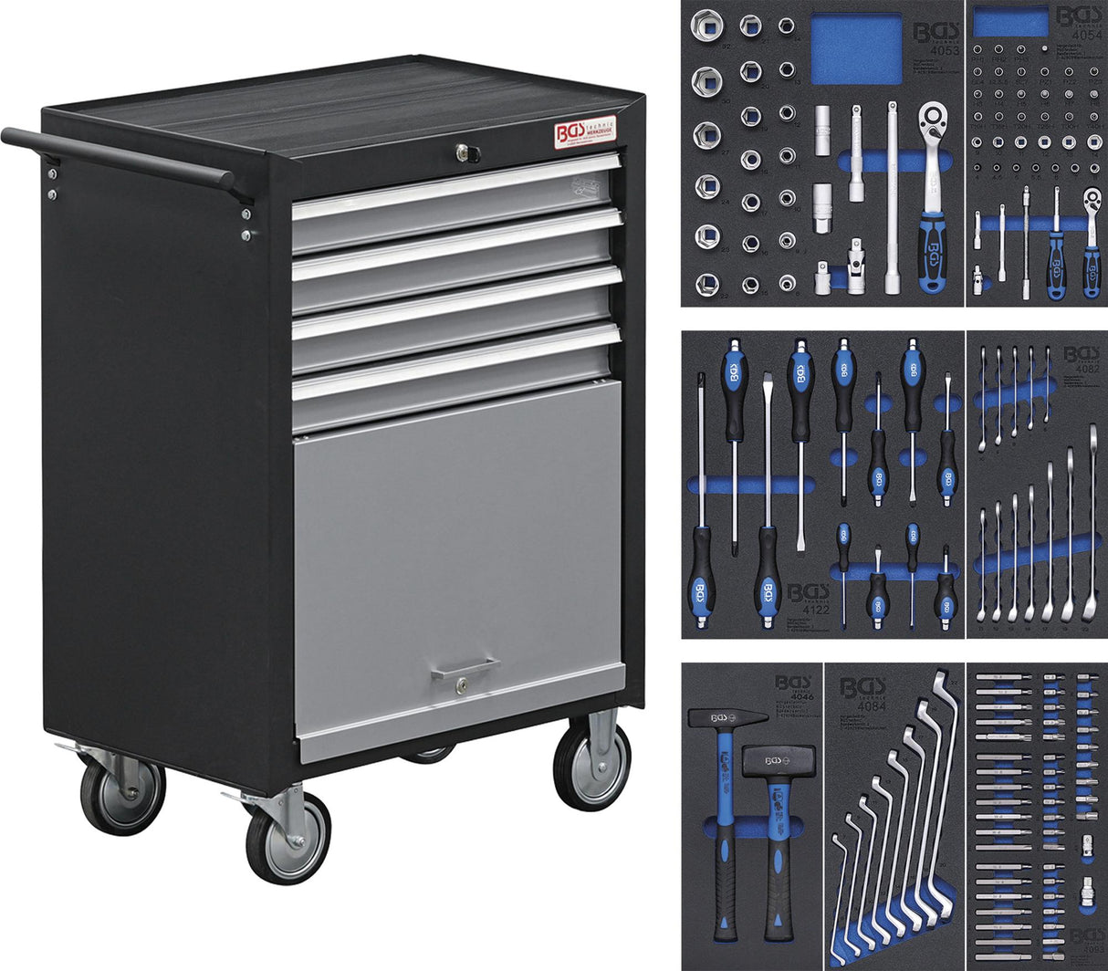 Įrankių spintelė | 4 stalčiai | 151 vnt. (4086)