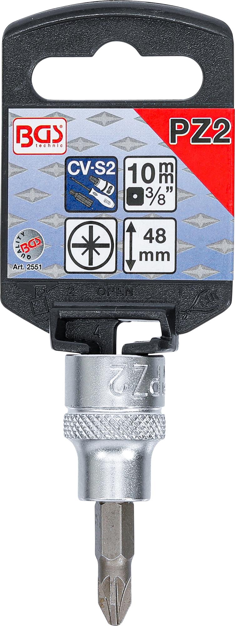 BIT SOCKET | 10 MM (3/8") DRIVE | CROSS SLOT PZ2 (2551)