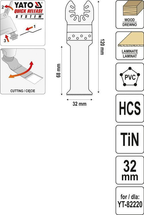 Priedas daugiafunkciniam įrankiui | 120 mm / 32 mm (YT-34710)