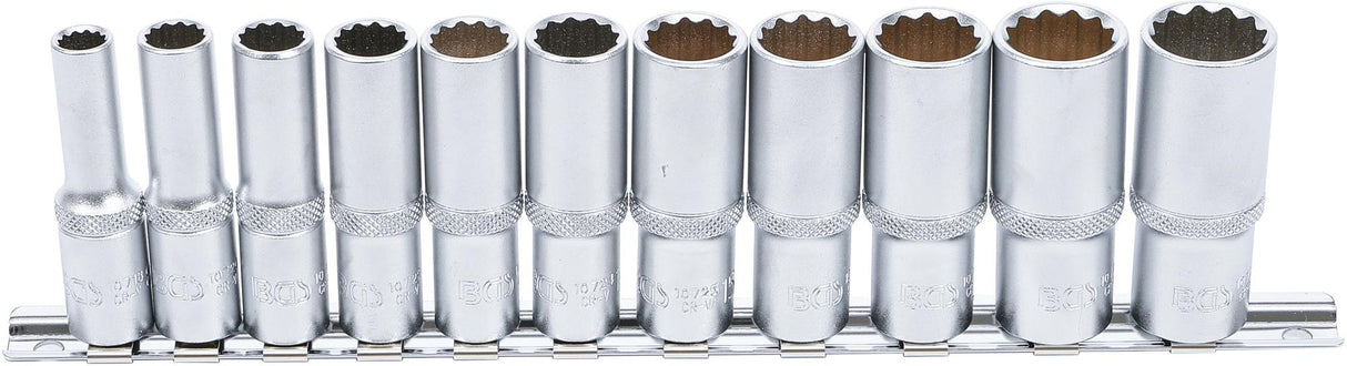 Galvučių rinkinys, 12 kampų, ilgos | 10 mm (3/8") | 8 - 19 mm | 11 vnt. (5252)