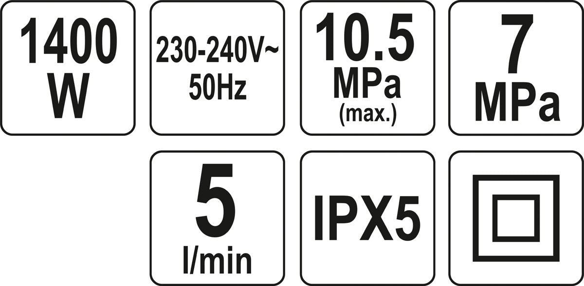 Aukšto slėgio plovimo įrenginys | su aksesuarais | 105 BAR / 1400 W (YT-85910)
