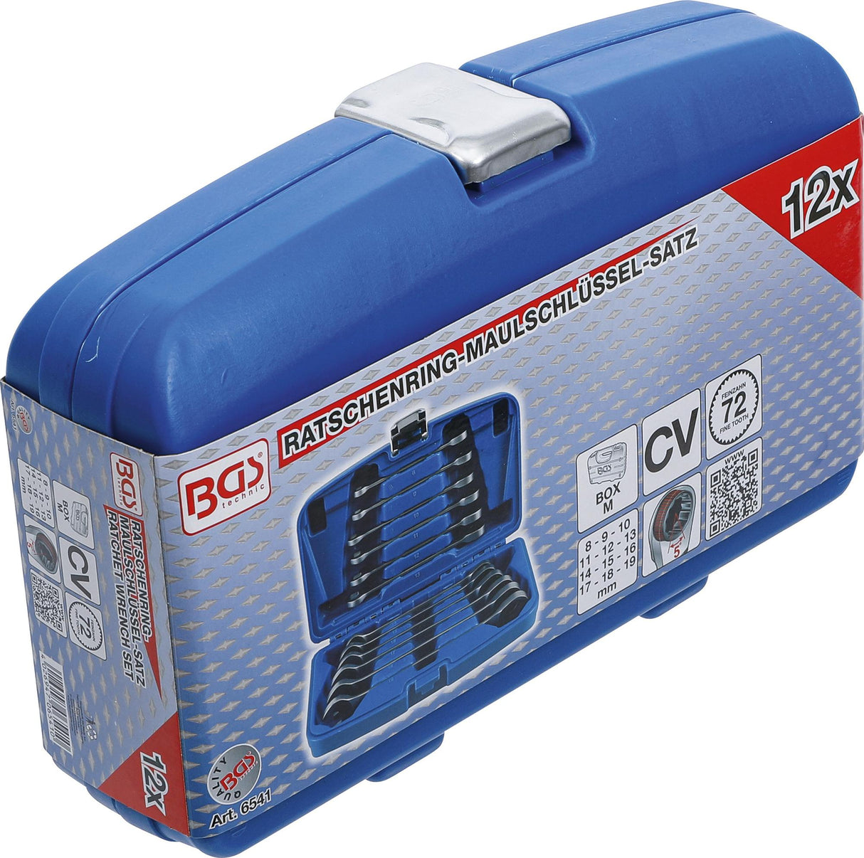 Terkšlinių raktų rinkinys | 8 - 19 mm | 12 vnt. (6541)