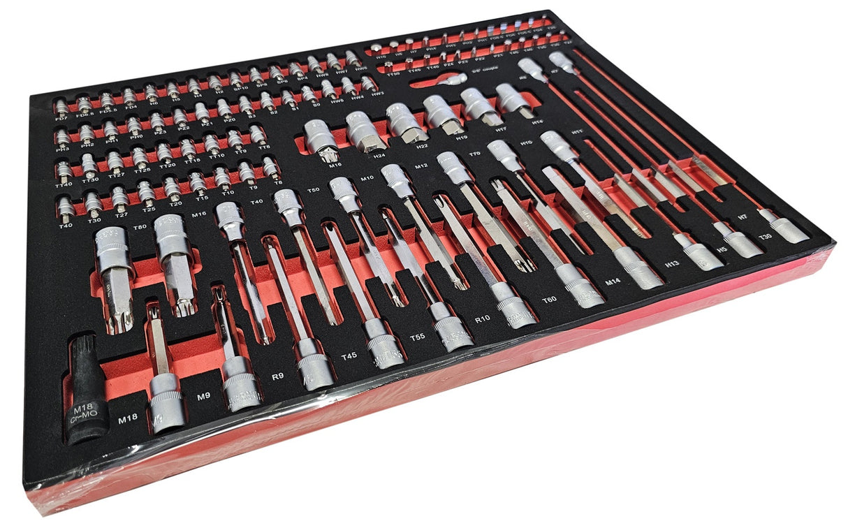 Įrankių spintelė ant ratukų XXL | metalinis starviršis | su įrankiais | 7 stalčiai / 1 durelės (H7008)