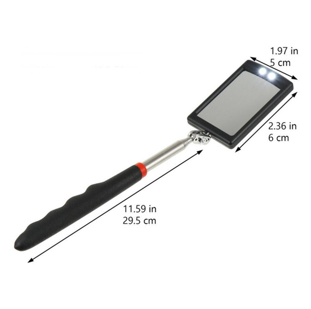 Teleskopinis kvadratinis veidrodis | 285 - 870 mm | su 2 Led (9302V)