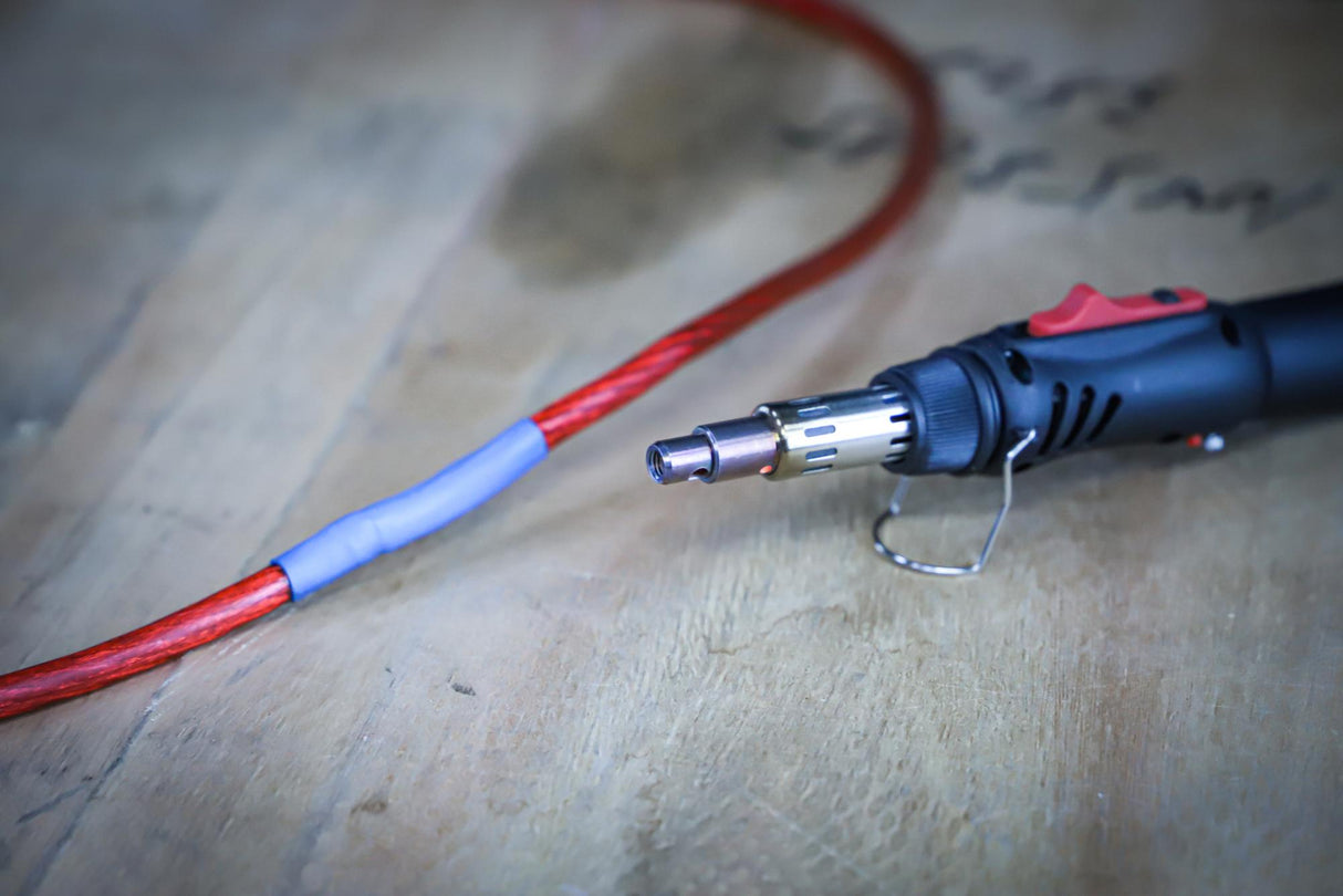 Mini karštų dujų degiklis su susitraukiančių vamzdelių asortimentu | spalvoti | su pjezo uždegimu | 162 vnt. (70143)