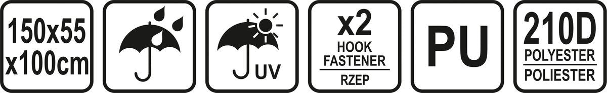 Uždangalas griliams | atspari Oksfordo medžiaga | poliuretanas | 150 X 55 X 100 cm (99762)