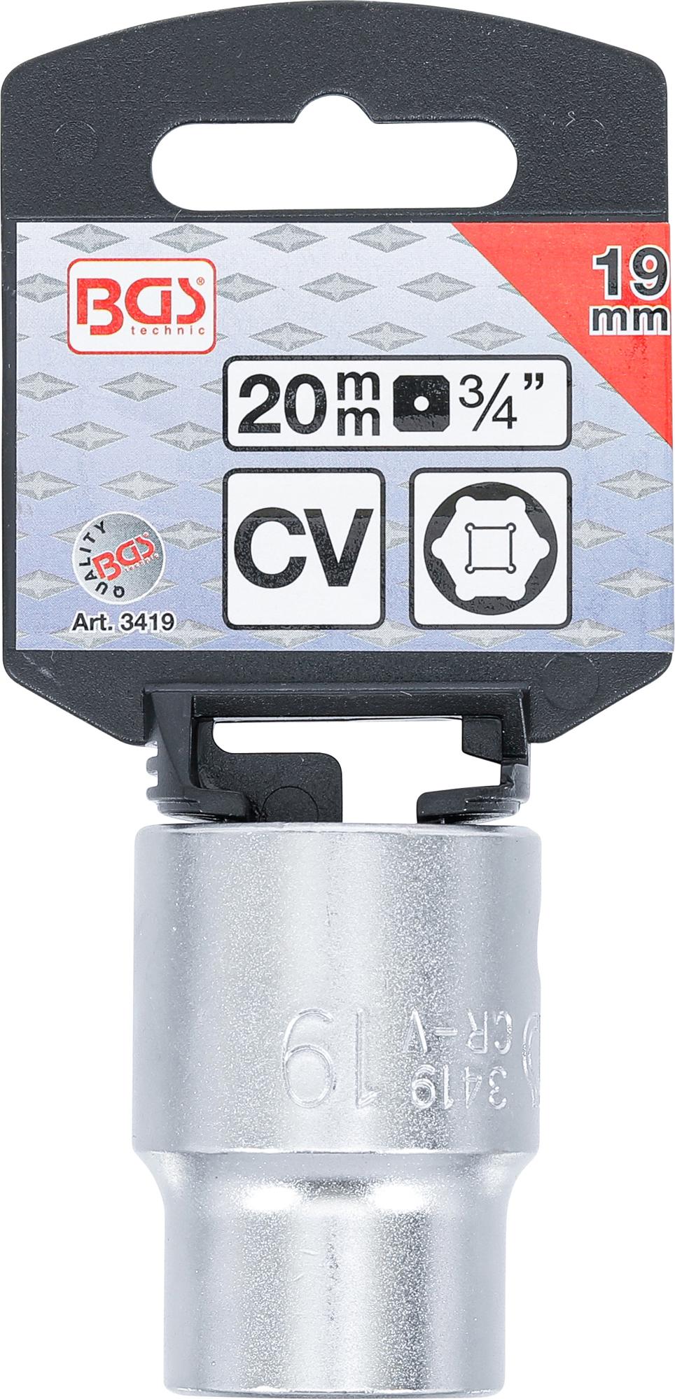 Galvutė 6-kampė | 20 mm (3/4") | 19 mm (3419)
