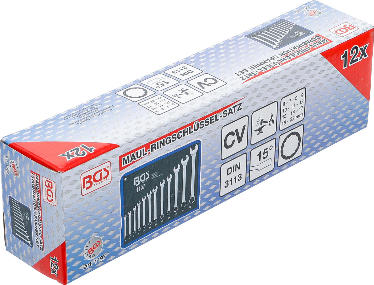 Kombinuotų raktų rinkinys | 6 - 22 mm | 12 vnt. (1197)