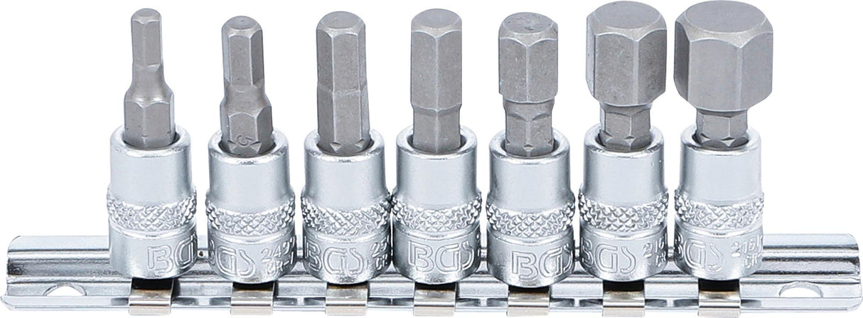 Įpresuotų antgalių rinkinys | 6.3 mm (1/4") | hex šešiakampis 4-12 mm | 7 vnt. (2161)