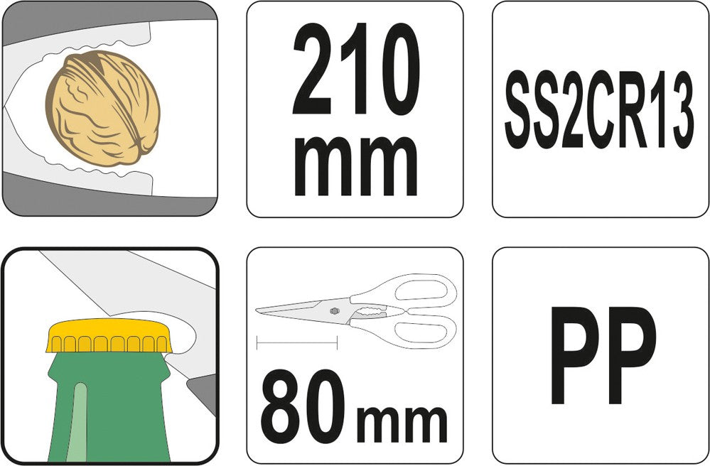 Žirklės virtuvinės universalios | 2CR13 (YG-02365)