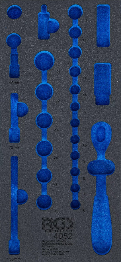 Įrankių dėklas 1/3, tuščias | 4052 pozicijai (4052-1)