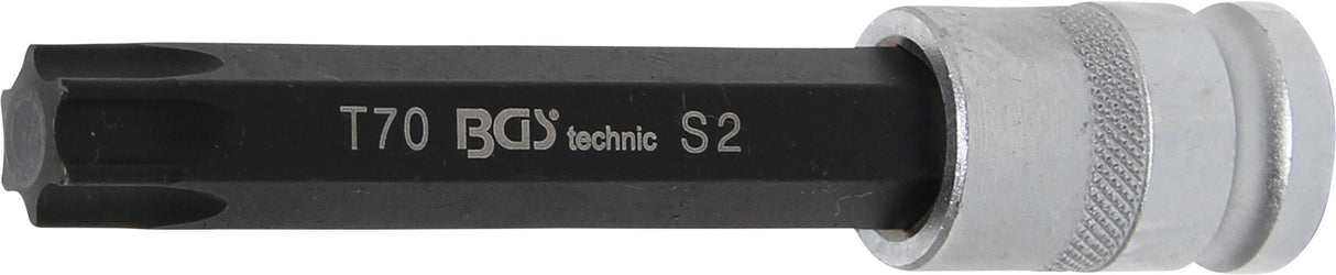 Antgalis įpresuotas į galvutę | ilgis 120 mm | 12,5 mm (1/2") | T-star (Torx) T70 (5003)
