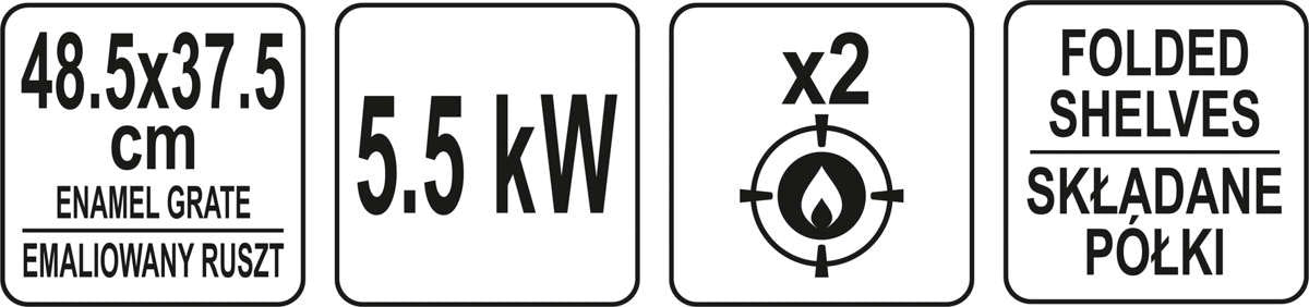 Lauko kepsninė / grilis | 2 degikliai | dujos | 5.5 kW (99644)