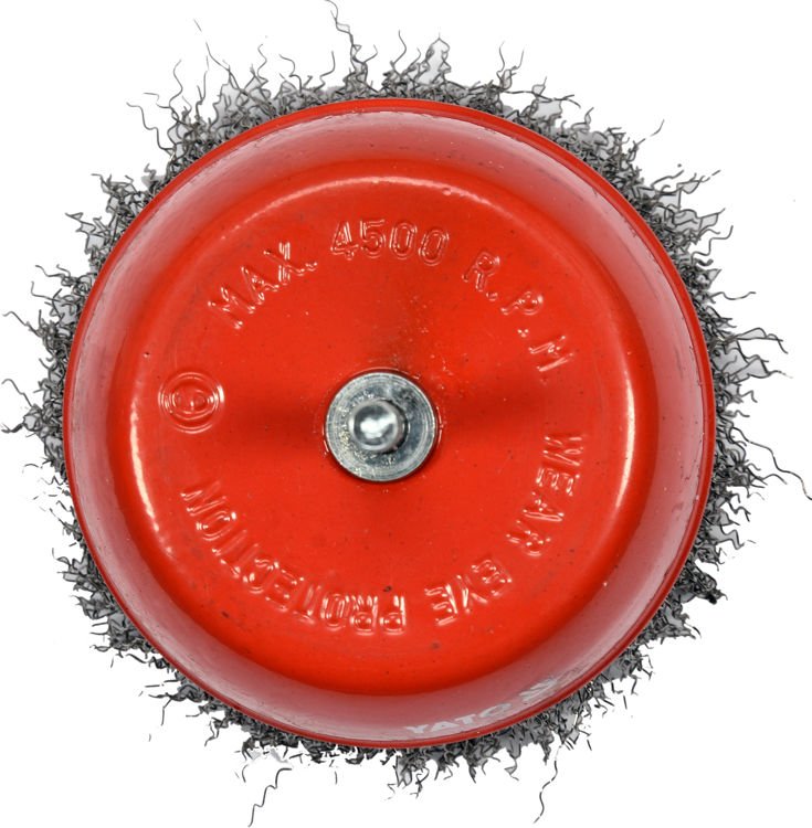 Šepetys puodo tipo su kotu | nerūdijantis plienas | INOX | 100 mm (YT-47511)