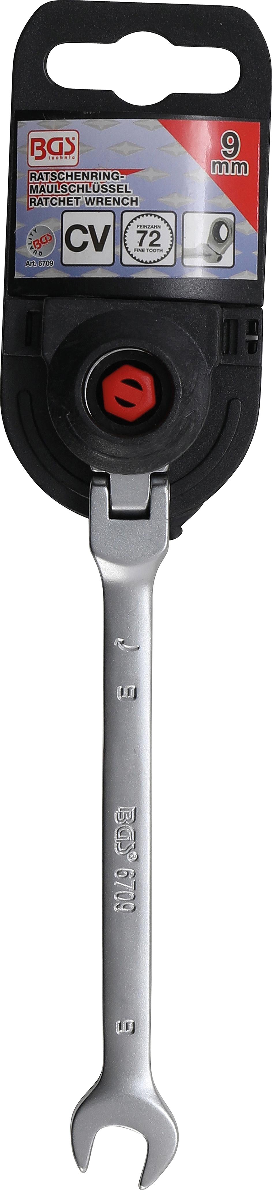 Kombinuotas raktas su terkšle | šarnyrinis | 9 mm (6709)