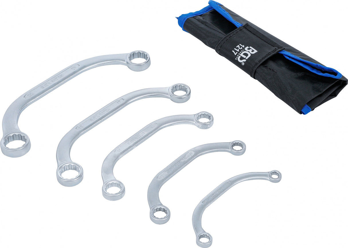 Kilpinių raktų komplektas | C pusmėnulio formos | 8x10 - 21x22 mm | 5 vnt. (1217)