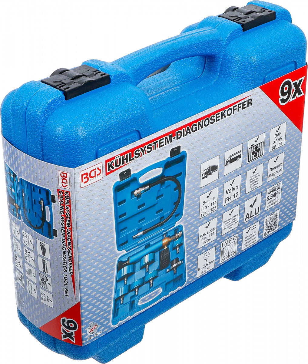 Aušinimo sistemos diagnostikos įrankių rinkinys | 9 vnt. (8514)