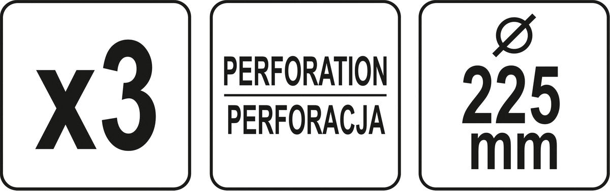 Perforuotas šlifavimo diskas su Velcro | P180 | 225mm | 3 vnt. (YT-846053)