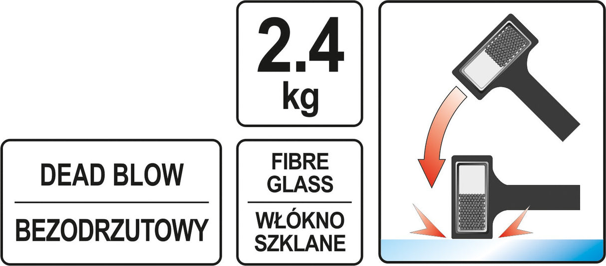 Guminis plaktukas ratų nukalimui | 2,4 kg (YT-46270)