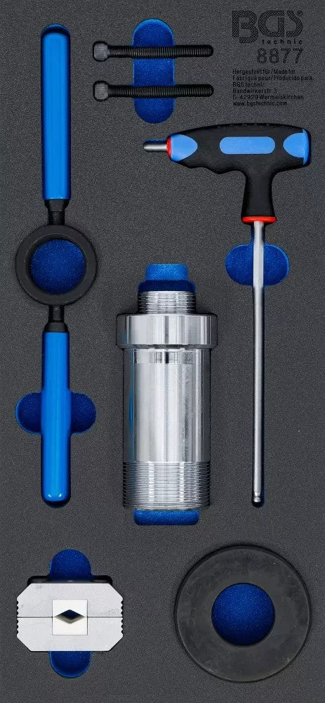 Amortizatoriaus įrankių rinkinys | amortizatoriams su stabdymo spyruokle | 8 vnt. (8877)