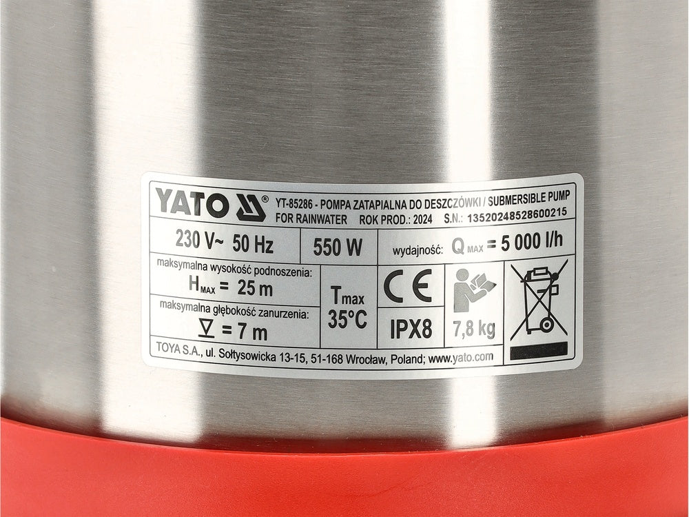 Lietaus vandens siurblys | su plūde | MULTI INOX 550 (YT-85286)