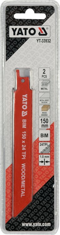 Pjūkliukai stumdomam siaurapjūkliui | metalui | BIM 150 mm 24TPI 2 vnt. (YT-33932)