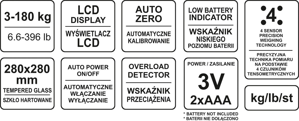 BATHROOM SCALE | ANALYTICAL | BLUETOOTH (69201)