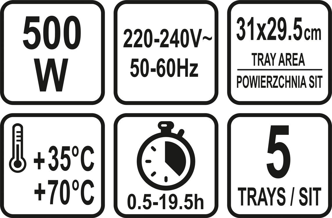 Сушилка для продуктов | 5 поддонов | с таймером | 420-500W