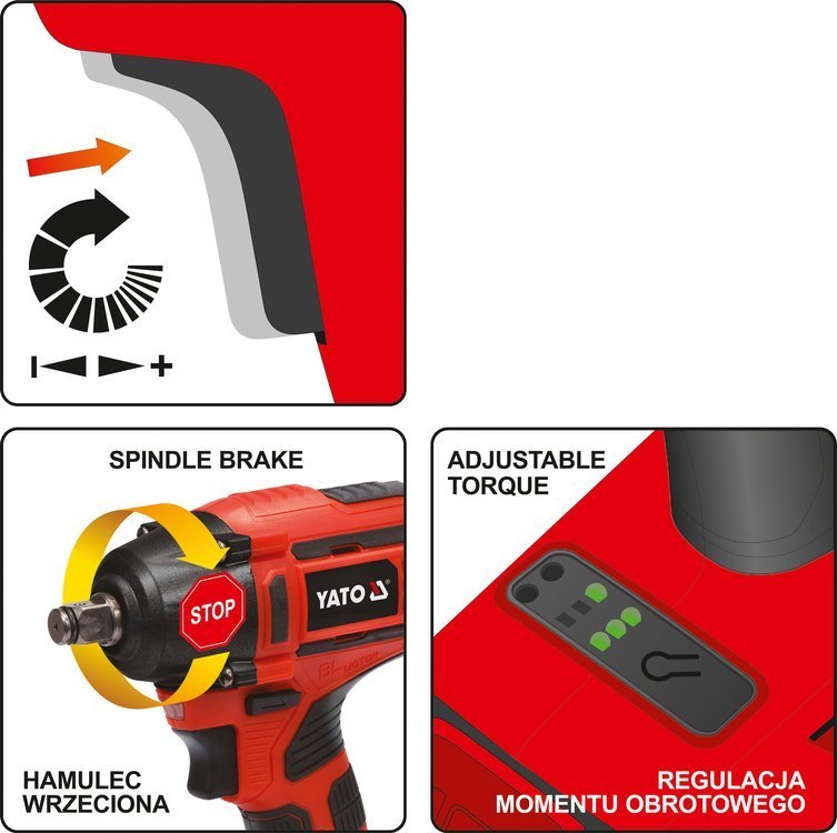 Akumuliatorinis smūginis veržliasūkis | bešepetėlinis | Li-ion | 3,00 mAh | 250Nm | 18V (YT-82802)