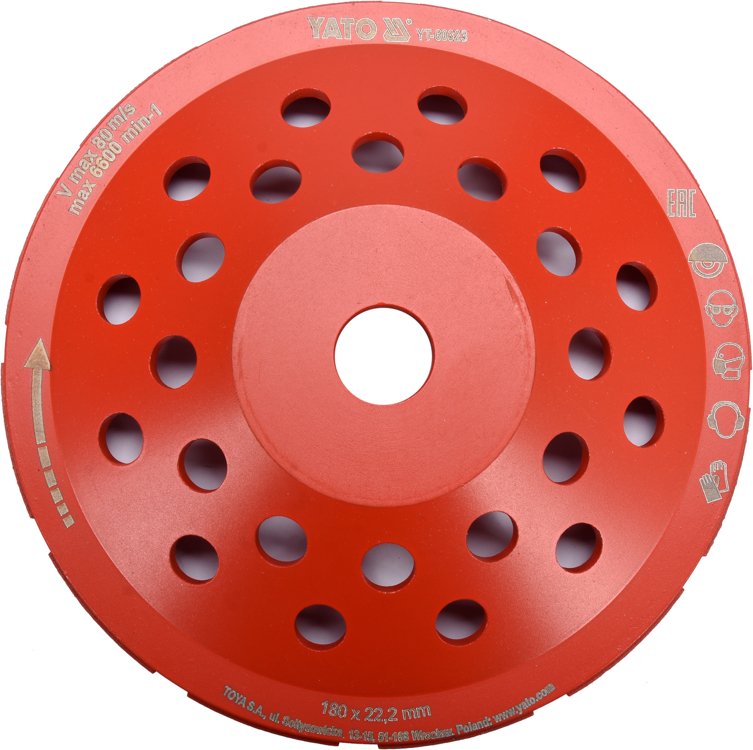 Deimantinis šlifavimo diskas | lėkštės tipo | M14x180 mm (YT-60323)