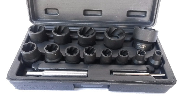 Galvučių sugadintiems varžtams komplektas 1/4"+1/2", 13vnt. "Stahlberg" (EH2408)