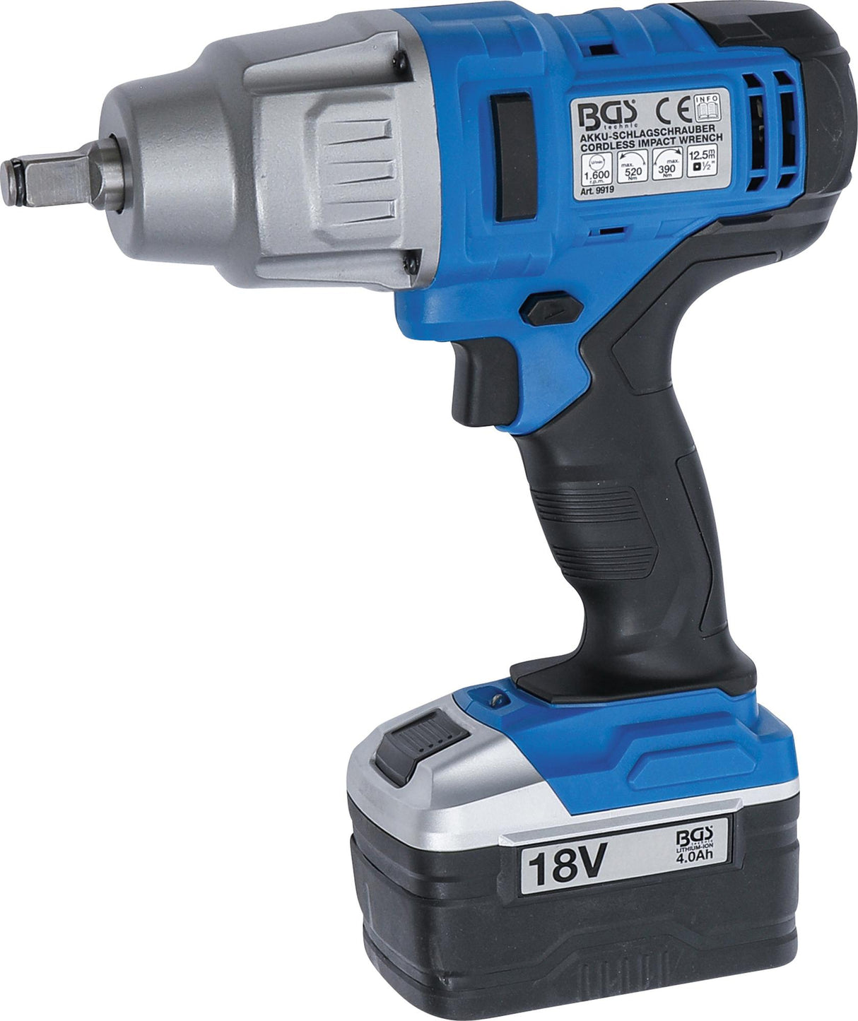 Akumuliatorinis smūginis veržliasūkis | 520 Nm | maks. 2000 rpm | 18 V (9919)