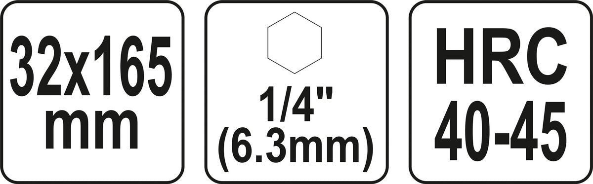 Spiralinis grąžtas medžiui | su hex (1/4") galu | 32 mm (YT-44690)