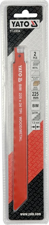 Pjūkliukai stumdomam siaurapjūkliui | metalui | BIM 225 mm 24TPI 2 vnt. (YT-33934)